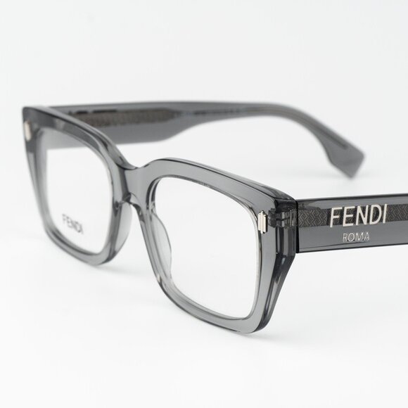 Fendi ROMA Men Eyeglasses Rectangular Transparent Grey FE50094I 020 BRAND NEW - Picture 5 of 9